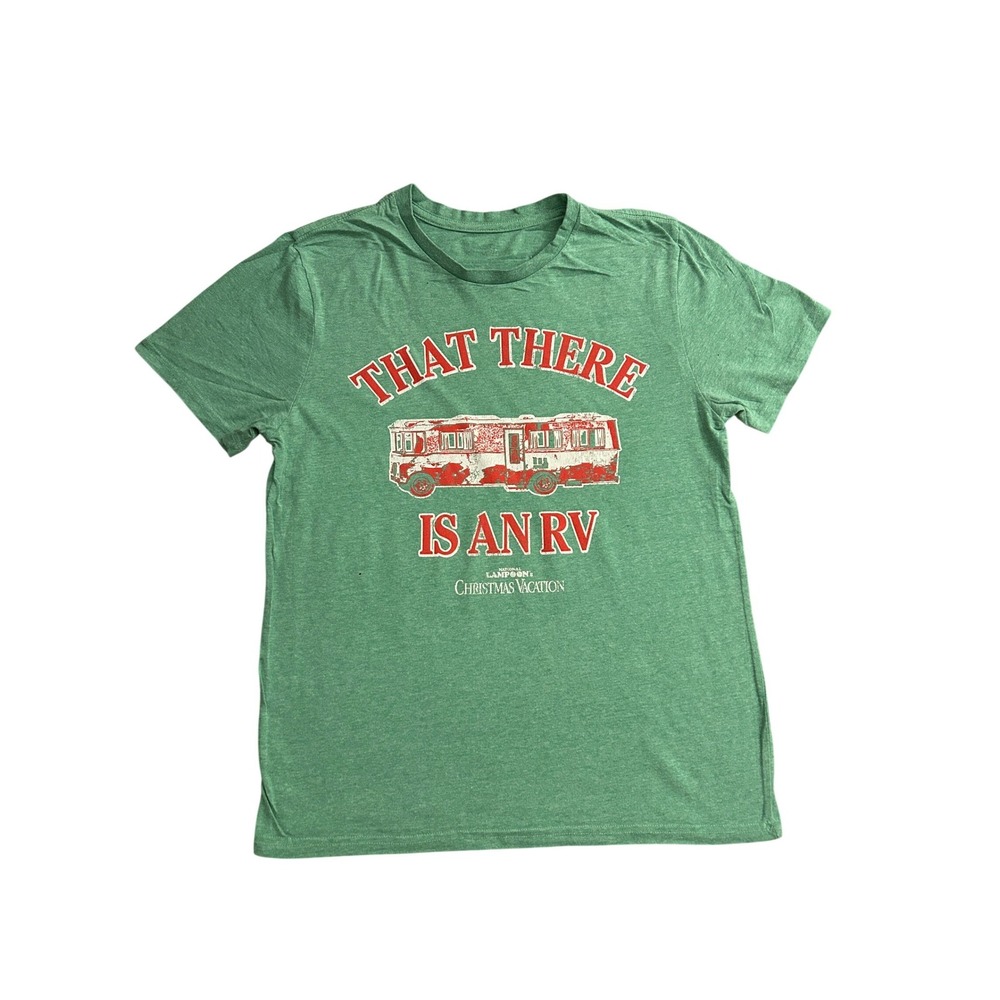 National Lampoon Christmas Vacation TShirt Mens L Green Good That There Is An RV